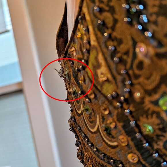 Vintage Y2K Georgiou Studios Silk Mini Dress Beaded Sequin Whimsigoth Party 2 - Picture 8 of 15